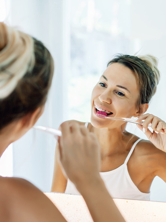 brushing and flossing